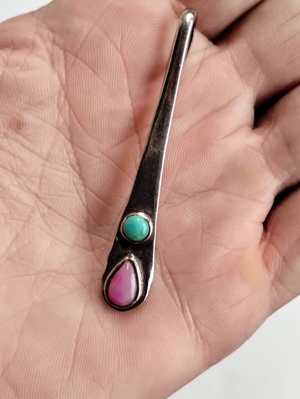 Barse Turquoise & Pink Spiny Oyster Shell 925 Sterling Silver Gemstone Pendant
